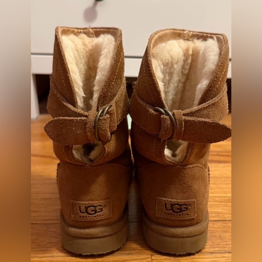 UGG Chestnut Suede Boots with Shearling